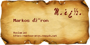 Markos Áron névjegykártya